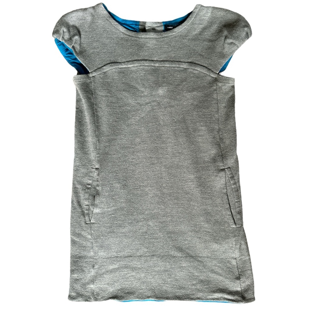Marc by Marc Jacobs Dress -gray and blue wool with cap sleeve - XS - EUC